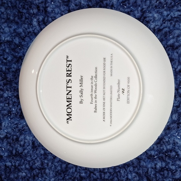 🐇 Moments Rest rabbit collectors plate. Babes in the Woods Collection. Like new - Picture 2 of 8